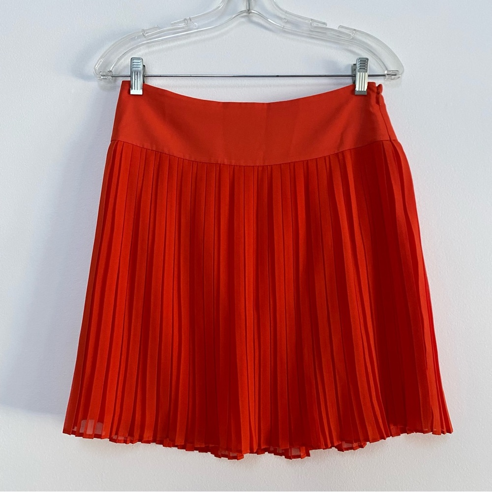 Loft Pleated Mini Skirt Orange Size 0